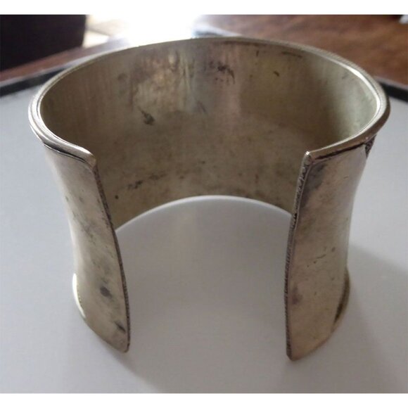 Vintage Shan or Wa/Lawa Bracelet Golden Triangle Hill Tribe Beautiful Wide Cuff - Picture 16 of 16